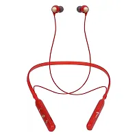 One 3 Shoot Wireless Bluetooth Neckband in Ear with Mic, 32 hrs Continuous Playtime, Fully Charged in 1 hr with 300 mAh Battery Capacity - Bluetooth Headphone (Red) (Charging cable not included)-thumb1