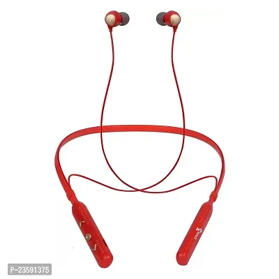 One 3 Shoot Wireless Bluetooth Neckband in Ear with Mic, 32 hrs Continuous Playtime, Fully Charged in 1 hr with 300 mAh Battery Capacity - Bluetooth Headphone (Red) (Charging cable not included)-thumb2