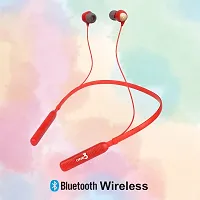 One 3 Shoot Wireless Bluetooth Neckband in Ear with Mic, 32 hrs Continuous Playtime, Fully Charged in 1 hr with 300 mAh Battery Capacity - Bluetooth Headphone (Red) (Charging cable not included)-thumb2