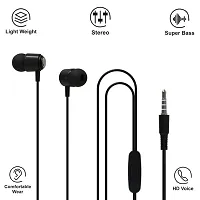 One 3 Stringz Wired Super Bass Earphones with Mic (Black)-thumb3