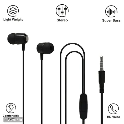 One 3 Stringz Wired Super Bass Earphones with Mic (Black)-thumb4