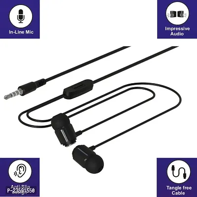 One 3 Stringz Wired Super Bass Earphones with Mic (Black)-thumb3