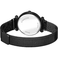 HD SALES Flower Desing Black dial Black Maganet Strap for Girl Wrist Analog Watch-thumb2