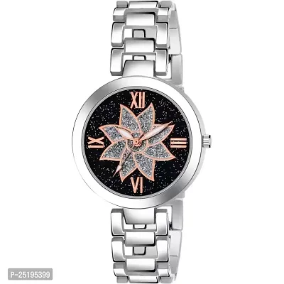 HD SALES Black Flower Dial Stylish Girls Wrist Watch Analog Watch-thumb4