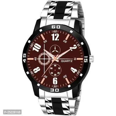 HD SALES Casual Analogue Bown Dial Men's Metal Watch (Pack of-3) ST69