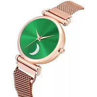 HD SALES Green Color Chand Dial Rose Gold Maganet Watch Analog Watch-thumb2