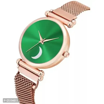 HD SALES Green Color Chand Dial Rose Gold Maganet Watch Analog Watch-thumb3