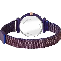 HD SALES Black Dial Couple Chhatari Designer Purple maganet Strap Watch for Girl Analog Watch-thumb2