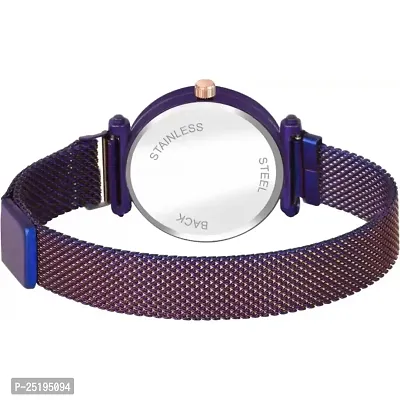 HD SALES Black Dial Couple Chhatari Designer Purple maganet Strap Watch for Girl Analog Watch-thumb3