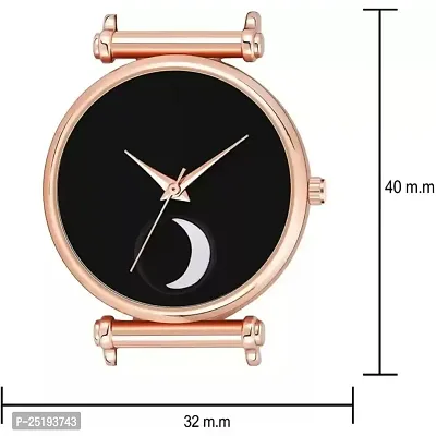 HD SALES Black Color Chand Dial Rose Gold Maganet Watch Analog Watch-thumb3