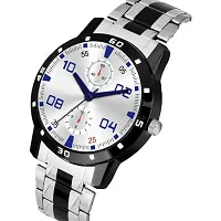 HD SALES Casual Analogue Silver Dial Men's Metal Watch (Pack of-2) ST75-thumb1