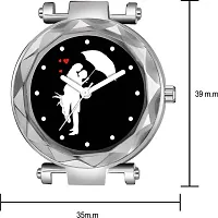 HD SALES Black Dial Couple Chhatari Designer Silver maganet Strap Watch for Girl Analog Watch-thumb3