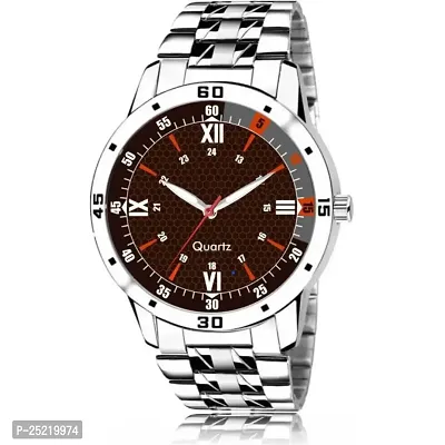 HD SALES Casual Analogue Bown Dial Men's Metal Watch- ST18