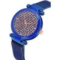 HD SALES Fashion Full diamouns Dial Blue Maganet Strap Watch for Girl-thumb3