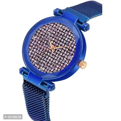 HD SALES Fashion Full diamouns Dial Blue Maganet Strap Watch for Girl-thumb4