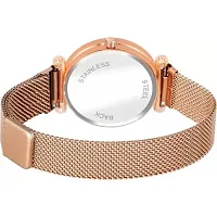 HD SALES Pink Color Roman Digit dial Rose Gold Maganet Strap Women Analog Watch-thumb2