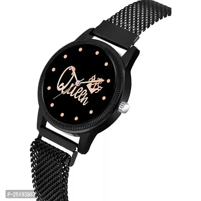 HD SALES Fashion Queen Black Dial Black Maganet Strap for Girl Designer Fashion Wrist Analog Watch-thumb4