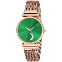 HD SALES Green Color Chand Dial Rose Gold Maganet Watch Analog Watch-thumb1