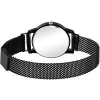HD SALES Fashion Dual Heart Black Dial Black Maganet Strap for Girl Designer Fashion Wrist Analog Watch-thumb2