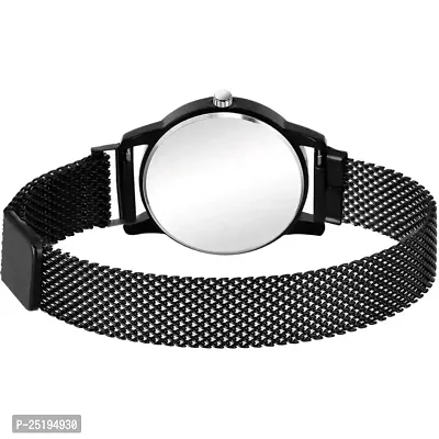 HD SALES Fashion Dual Heart Black Dial Black Maganet Strap for Girl Designer Fashion Wrist Analog Watch-thumb3