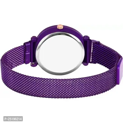 HD SALES White Star Dial Purple Megnet Belt Women Analog Watches-thumb4