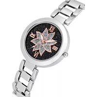 HD SALES Black Flower Dial Stylish Girls Wrist Watch Analog Watch-thumb1