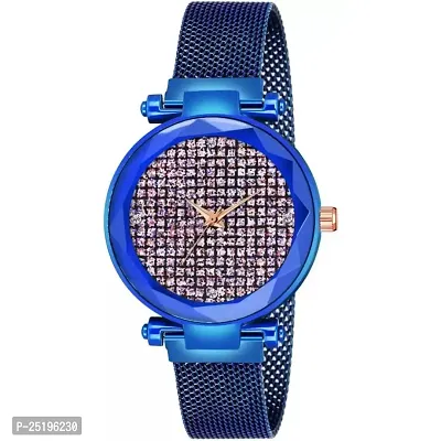 HD SALES Fashion Full diamouns Dial Blue Maganet Strap Watch for Girl-thumb0