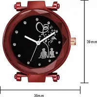 HD SALES RedLover Couple Dial Luxury Mesh Magnet Buckle Watches for Girls-thumb2