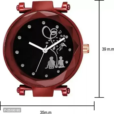 HD SALES RedLover Couple Dial Luxury Mesh Magnet Buckle Watches for Girls-thumb3