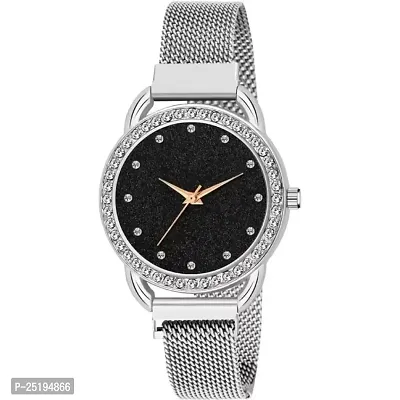 HD SALES Attractive Designer Full Dimond 12 Dimond Dial Magnet Watch for Girls and Women