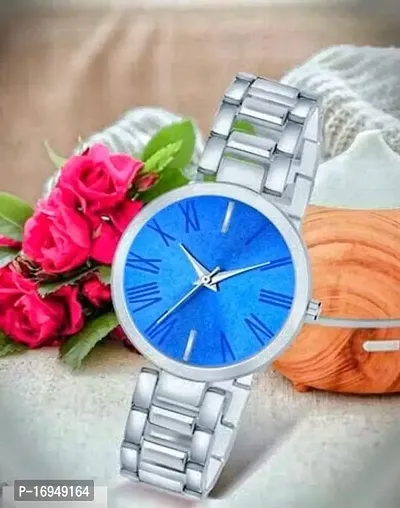 Stylish Silver Stainless Steel Analog Watches For Women-thumb0