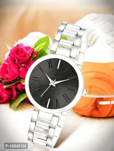 Stylish Silver Stainless Steel Analog Watches For Women-thumb0