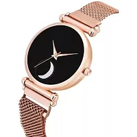 HD SALES Black Color Chand Dial Rose Gold Maganet Watch Analog Watch-thumb3