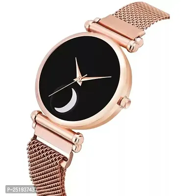 HD SALES Black Color Chand Dial Rose Gold Maganet Watch Analog Watch-thumb4