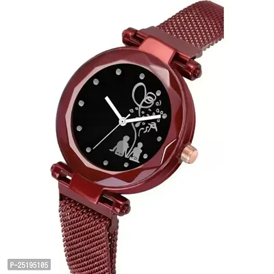 HD SALES RedLover Couple Dial Luxury Mesh Magnet Buckle Watches for Girls-thumb2