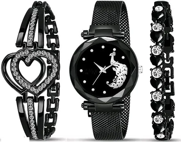 Stylish Metal Analog Watches With Bracelet Combo For Women