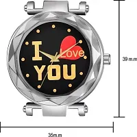 HD SALES Fashion I Love You Black Color Dial with Silver Maganet Strap for Girl Designer Fashion Wrist Analog Watc-thumb2