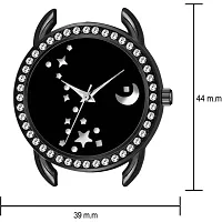 HD SALES Fashion Round Daimouns Desing Chand Black dial Black maganet Strap for Girl Wrist Watch-thumb1