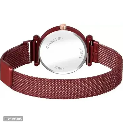 HD SALES RedLover Couple Dial Luxury Mesh Magnet Buckle Watches for Girls-thumb4