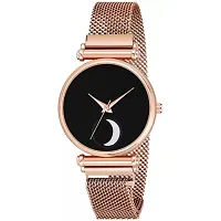 HD SALES Black Color Chand Dial Rose Gold Maganet Watch Analog Watch-thumb1