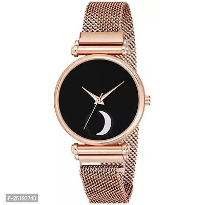 HD SALES Black Color Chand Dial Rose Gold Maganet Watch Analog Watch-thumb2