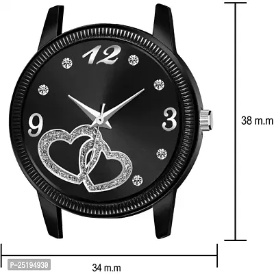 HD SALES Fashion Dual Heart Black Dial Black Maganet Strap for Girl Designer Fashion Wrist Analog Watch-thumb4