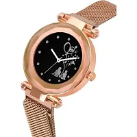 HD SALES Lover Couple Dial Rose Gold Luxury Mesh Magnet Buckle Watches for Girls-thumb1