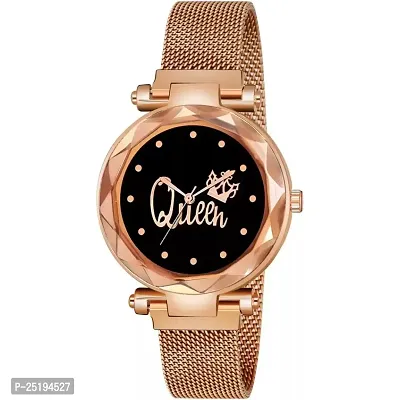 HD SALES Queen-BD-Maganet-Girls Rose Gold Color Quality Fashion Analog Watch-thumb0