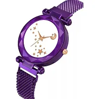 HD SALES White Star Dial Purple Megnet Belt Women Analog Watches-thumb2