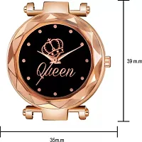 HD SALES New Queen Black Dial Rose Gold Maganet Strap Watch Analog Watch-thumb2