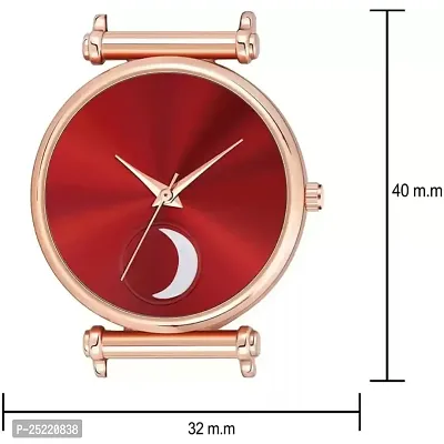 HD SALES Red Color Chand Dial Rose Gold Maganet Watch Analog Watch-thumb2