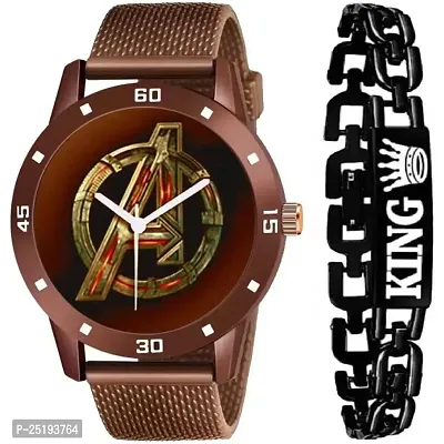 HD SALES APH-011 Avengers Sports Copper PU for Men and Boy's Analog Watch Dude King Style Avengers Analog Watch-thumb0
