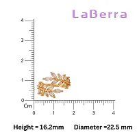 LaBerra Gold Plated Zirconia Petal Ring/Anguthi | Adjustable Size | Unique Design | Rings For Girls And Women-thumb3