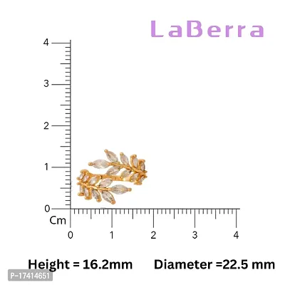 LaBerra Gold Plated Zirconia Petal Ring/Anguthi | Adjustable Size | Unique Design | Rings For Girls And Women-thumb4